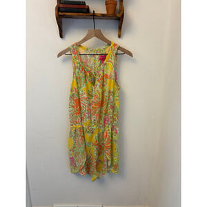 Lilly Pulitzer for Target Yellow Floral Romper Size M Elastic Waist